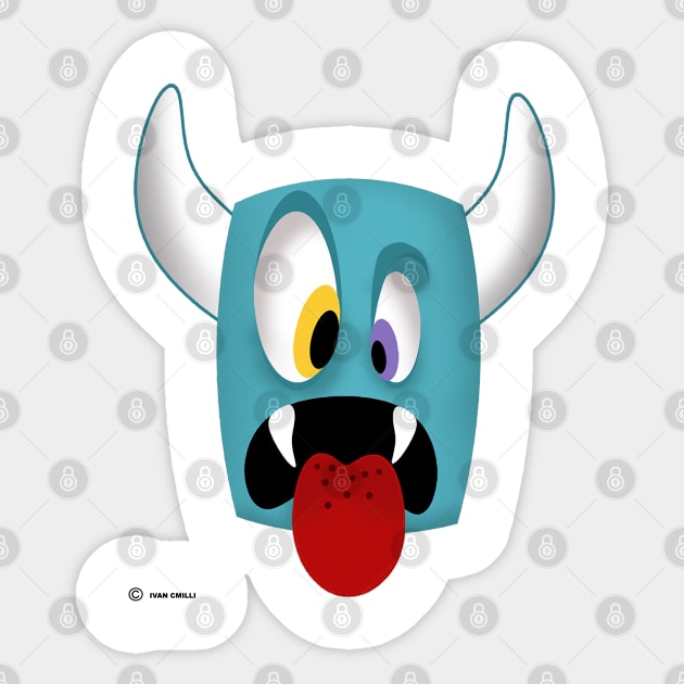 Tiki Monster Mask Sticker by ivancamilli